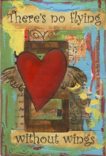 Chatterboxes Mixed Media Paintings by Mindy Robertson